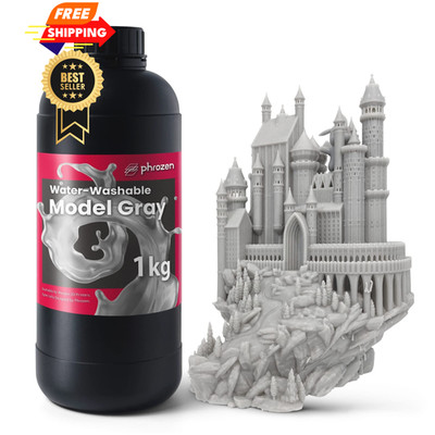 phrozen 3D Printer Water-Washable Rapid Resin, Model Gray 405nm 1KG, WW 