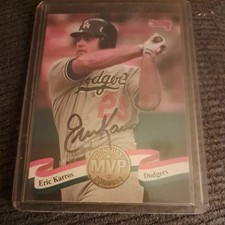 1993 Donruss Eric Karros MVP Hand Signed Card