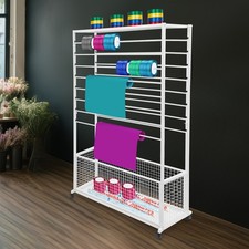 16-Tier Double-Sided Ribbon Holder Organizer Rack Ribbon Storage Holder + Wheel