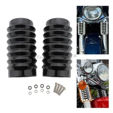 Retro Aluminum Upper Fork Boot Slider Cover For Harley Touring Electra Glide FLH