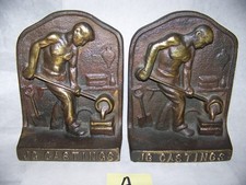Vintage Dresser Industries J.G. Castings Delaware, OH  Foundry Worker Bookends