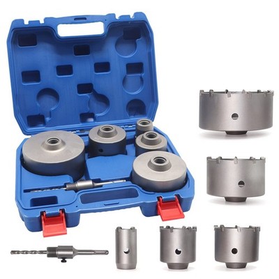 6 Pcs Concrete Hole Saw Kit, 5 Inch SDS Plus Max Drill Bits Shank Hammer Dril...