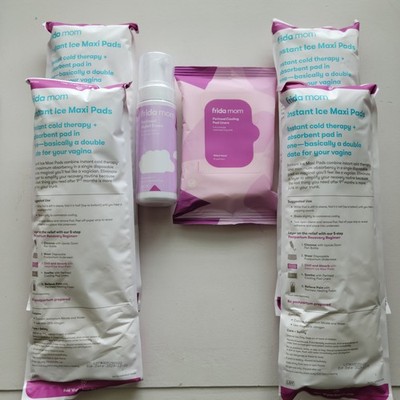 Frida Mom Postpartum Recovery Essentials Kit, Includes Ice Maxi Pads, Liner/Foam