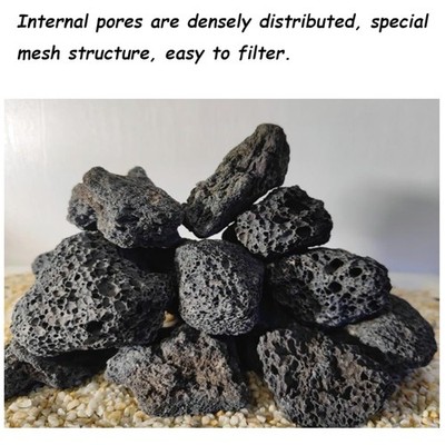 Aquarium Black Lava Rocks 1.96''-3.14'' 10 Pack
