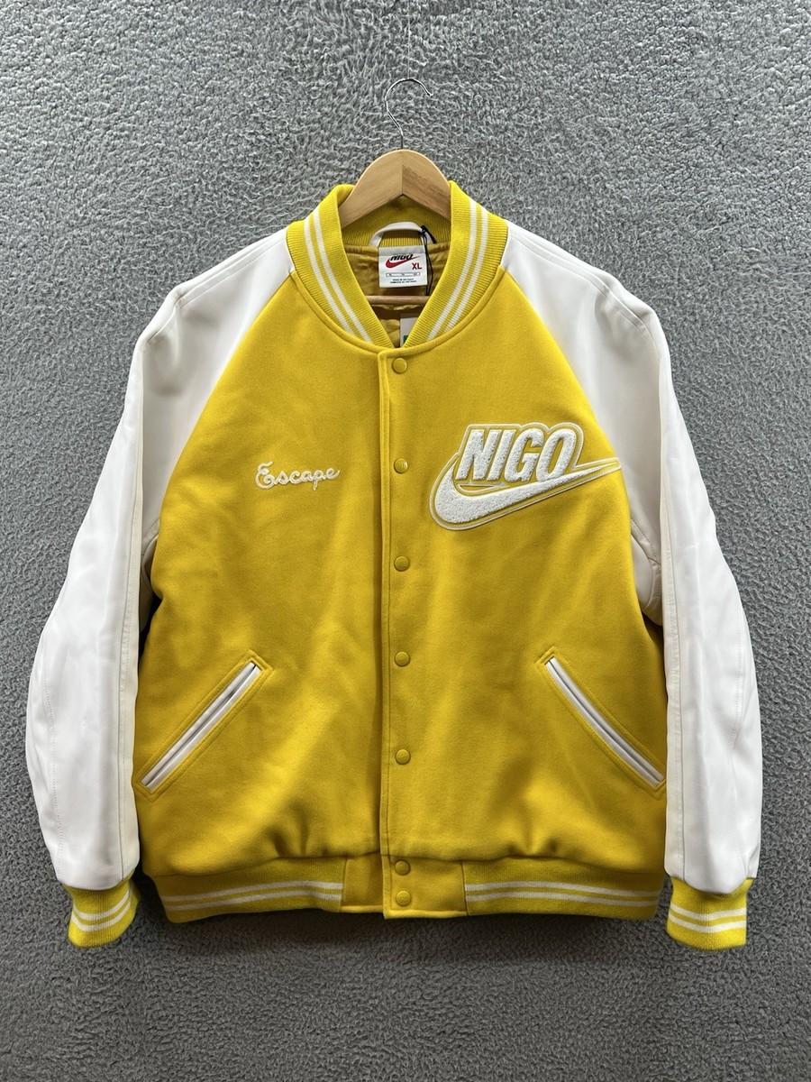 Nike Nigo NRG Escape Varsity Jacket Yellow Men's Size XL