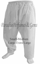 WHITE MENS THOBE PANTS PAJAMA SUIT to SMALL MEDIUM LARGE