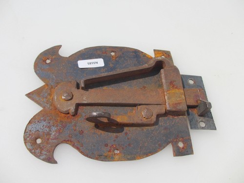Victorian Wrought Iron Door Lock Latch Antique Keep Old Barn Gate Forged Rustic - Picture 9 of 12