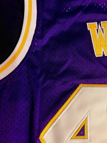 Los Angeles Lakers JERRY WEST Mitchell & Ness Hardwood Classics XL purple 1967 - Picture 6 of 9