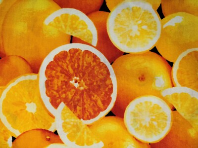 Oranges Tangerine Fruit Farmers Market Cotton Quilt JoAnn Fabric ONE yard only