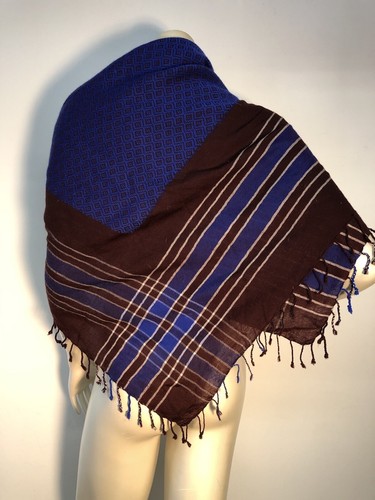 J Crew large fringed Scarf Maroon, purple 43"X 49" Fringe - Picture 3 of 4