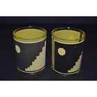 Set of 2 Whiskey Rocks Glasses Georges Briard Black Yellow Mid Century Modern