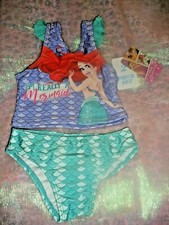 DISNEY ARIEL THE MERMAID TWO PIECE SWIMSUIT PURPLE TURQUOISE-SIZE 2T NWT