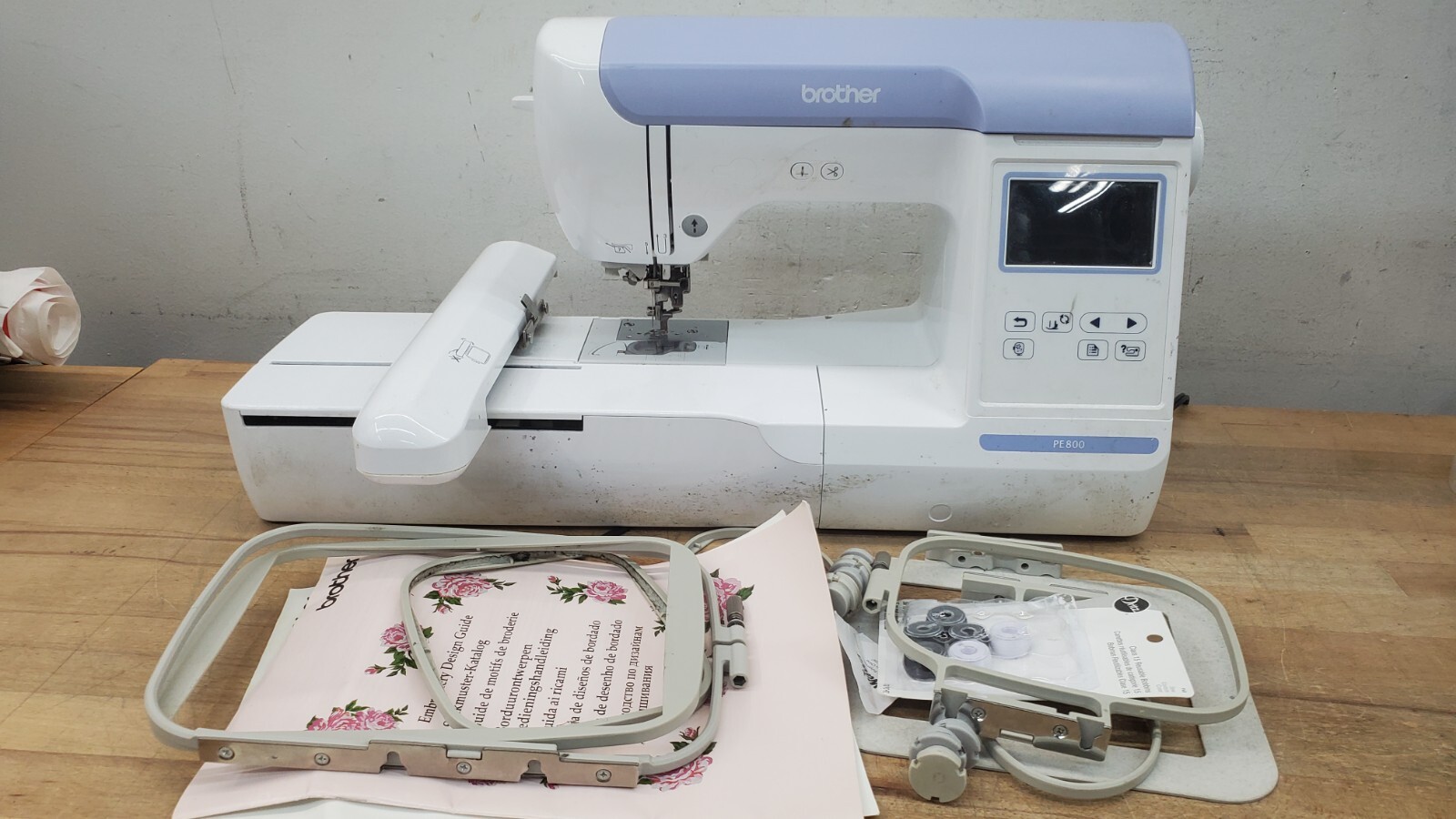 BROTHER PE800 5x7" Embroidery Machine with Touch Screen Used w Hoops eBay