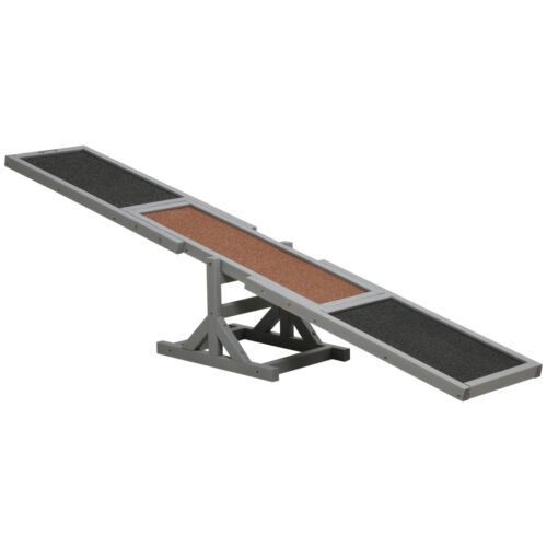 PawHut Wooden Dog Agility Seesaw for Training and Exercise,Platform Equipment