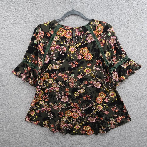 Top Annabelle para mujer pequeño estampado floral elástico manga acampanada suave - Imagen 7 de 10