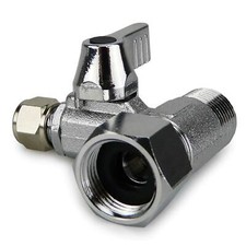Aqualogis Hebelbet&auml;tigtes T-St&uuml;ck mit Trennventil 3/8" BSP x 3/8BSPT x 1/4 PF