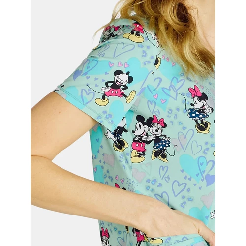 Scrubstar Women's SIZE M- Mickey and Minnie Print V-Neck Scrub Top NEW - Picture 8 of 16
