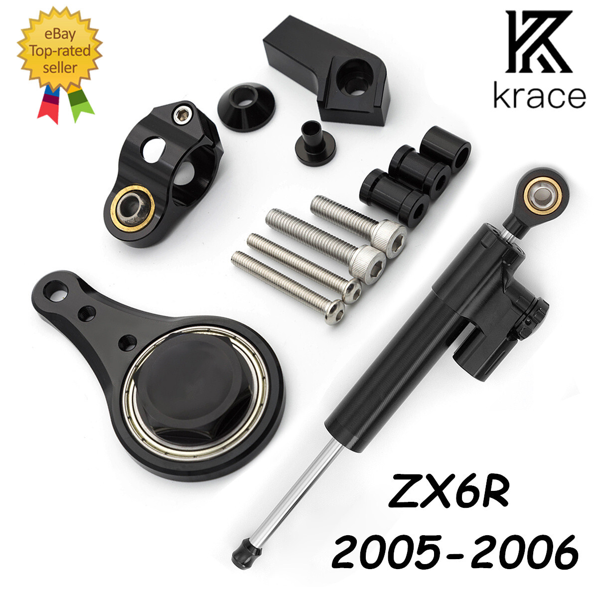 For Ninja ZX636 ZX6R 2005-2006 CNC Steering Damper Bracket Kit