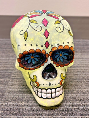 Día de los Muertos Light-up Sugar Skull Halloween Gothic Table Decor 6.5'' NEW!