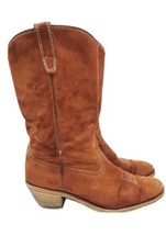 Vintage Women's Wolverine Cowboy Boots 1974 Tan Suede Western - Size: 8