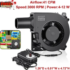 120mm 12V Electric BBQ Blower Fan, Adjustable Speed, Smoker & Grill Ventilation