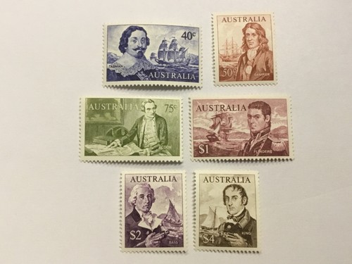 old stamps AUSTRALIA x 6 NAVIGATORS DEFINITIVES SET 1966 MH