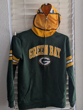 Team Apparel Youth Green Bay Packers Full Head Zip Hoodie Large 14/16