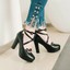 thumbnail 3 - Womens Pumps Round Platform Block Heel Ankle Strap Flower Buckle Shoes 42 43