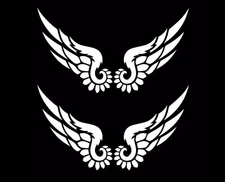 Tribal Angel Wings Native American White Vinyl Decal Car Laptop Tablet Window