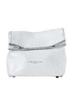 Simon Miller White Crackle Leather Lunch Bag