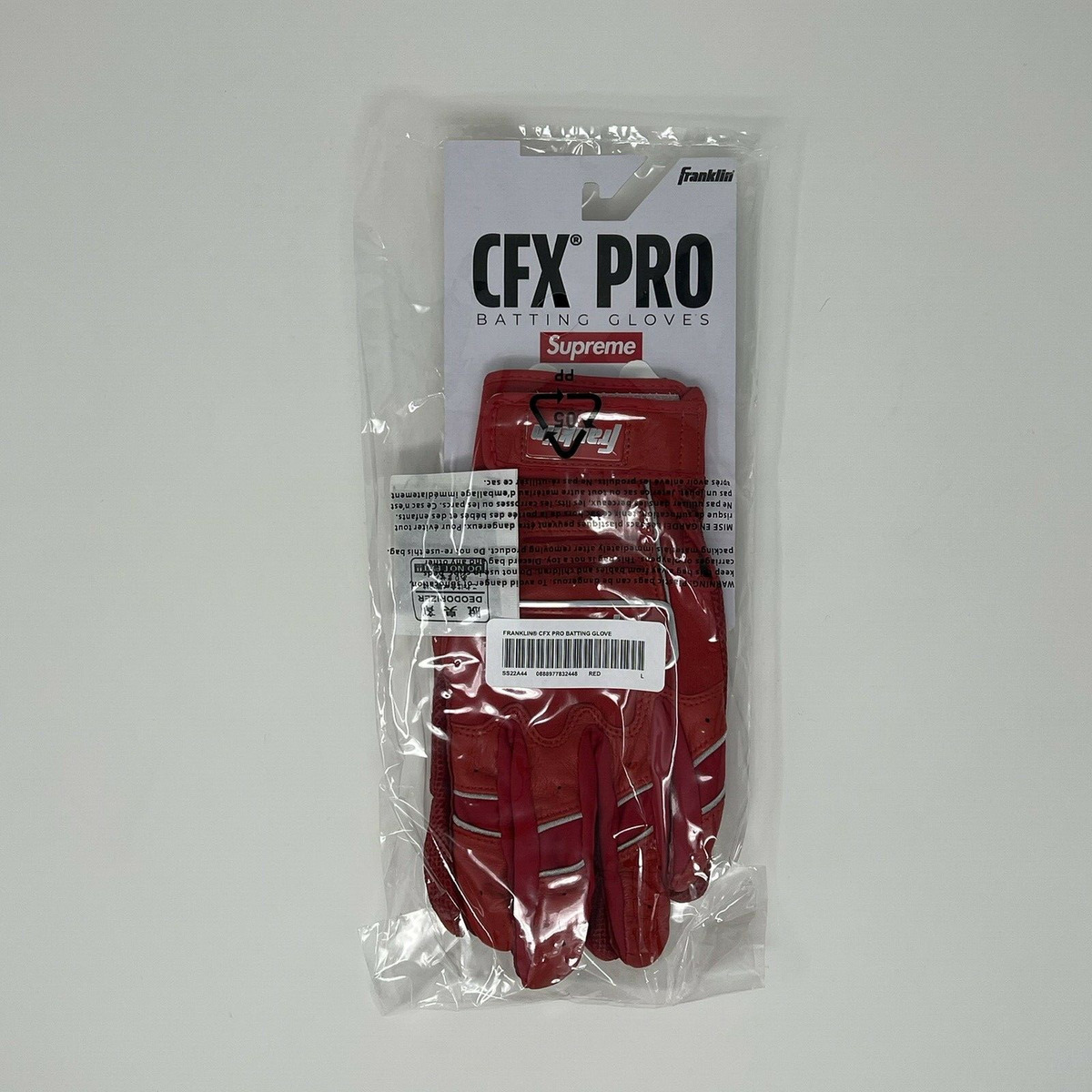 Supreme SS22 x Franklin CFX Pro Batting Gloves Red Baseball BOGO