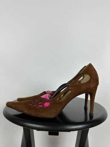 Women's Vintage Dolce&Gabbana Suede Brown Heels Size 37.5 EUR - 第 4/24 張圖片