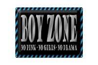 Blechschild Spruch 40X30 Cm Boy Zone No Pink Girls No Drama Deko Schild Tin Sign