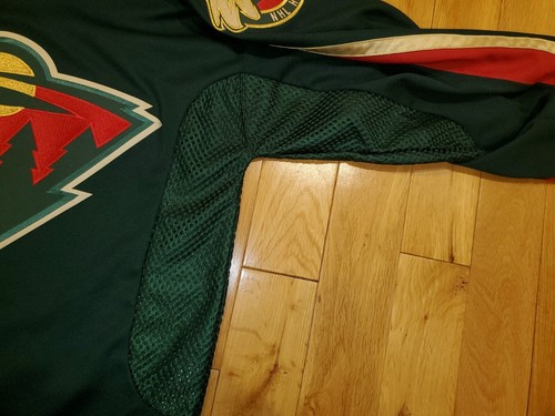 Vintage CCM Maska Air Knit MINNESOTA WILD Mens NHL Hockey Team Stitched JERSEY M - Picture 11 of 15