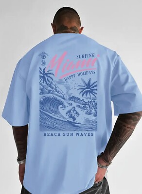 Surfing Miami Herren Oversize Shirt | Beach Vibes Sommer Streetwear bis 5XL