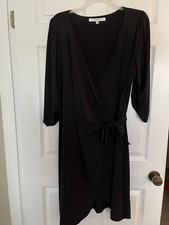 NWOT Studio M Womens Stretch Black Wrap Dress 3/4 Sleeve Size 3x