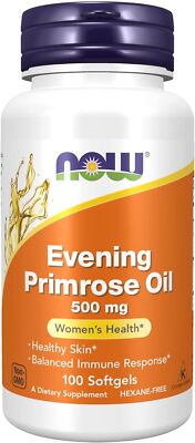 Now Evening Primrose Oil 100 Count Herbal Supplement Gla Omega 6 Fatty Acids