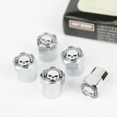 Original Harley Davidson Willie G. Skull Logo Valve Stem Caps Ventilkappen 5 St.