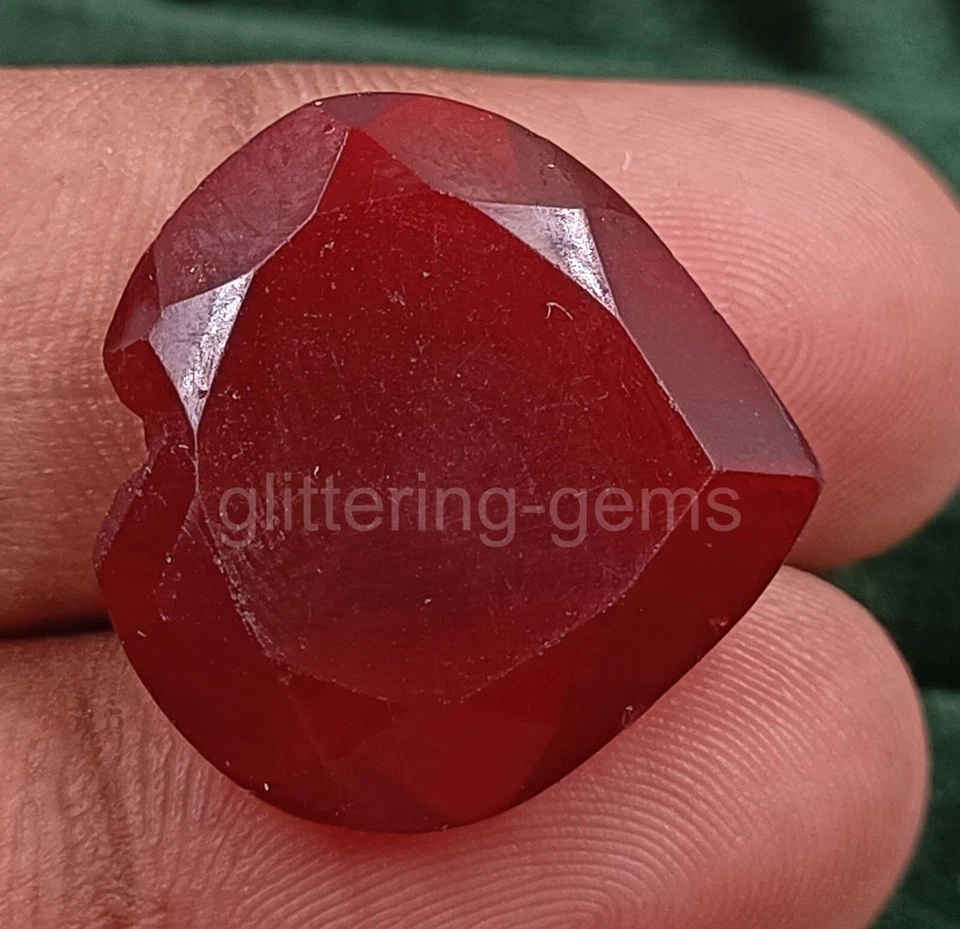 Lab-Created Mozambique Red Ruby Heart Shape 20 Ct IGL Certified Loose Gems 5JSD - Image 2 of 4