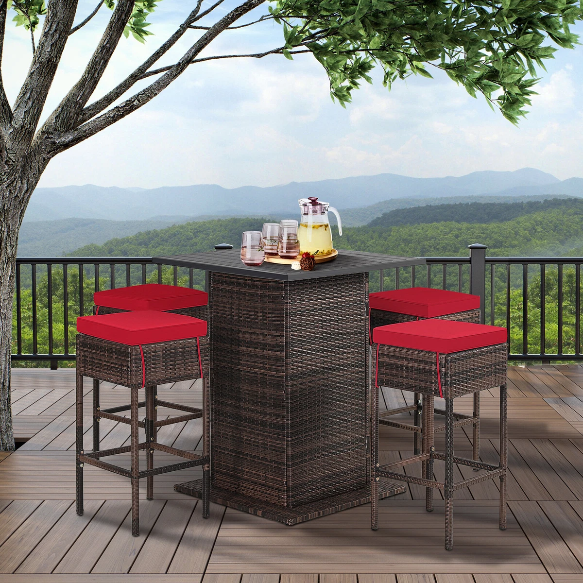 Red pub hotsell table set