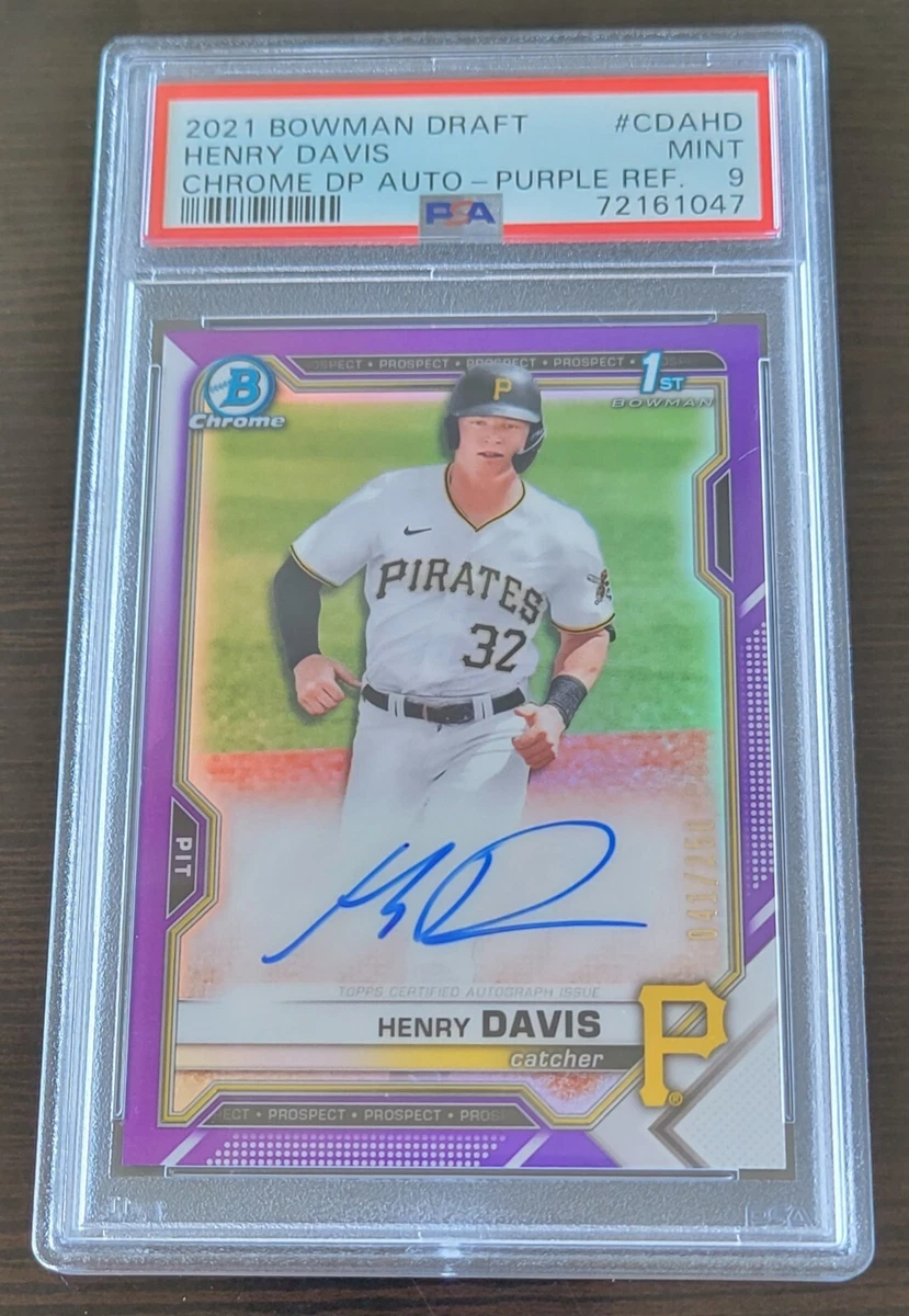 2021 Bowman Chrome Draft Henry Davis 1st Auto Purple Refractor /250 PSA 9 Mint