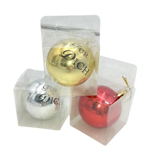 Weihnachtskugel mit Spruch Geldgeschenk Geldschlitz rot gold silber