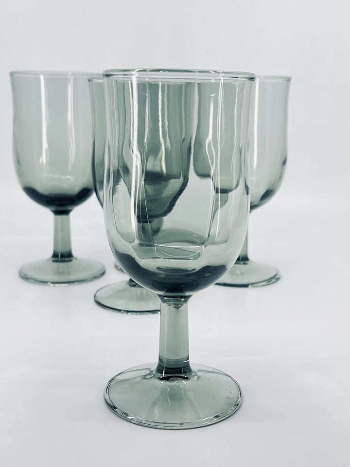 Juego de 5 copas de té helado de vino agua gris humo Libbey Premier de colección Foto 4 de 4