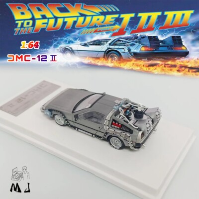 MJ◉ DeLorean DMC-12 Ⅱ　PARTII　➕フィギュア2体セット MJ 1:64 DMC-12 DeLorean Back To The Future Time Machine