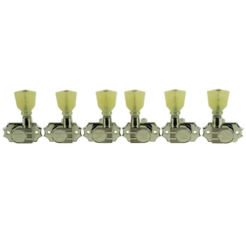 KLUSON REVOLUTION Pearl No Collar TUNERS 3+3 Nickel fit Gibson 11/32" KRGNC-3-NP