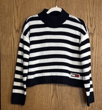 Tommy Hilfiger Jeans Sweater - Navy/White Stripe - Size Medium