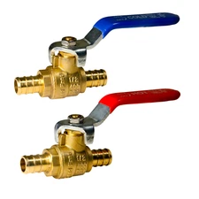 2 Pack XFITTING 1/2" Pex-B Shut Off Ball Valve, Full Port, Hot and Cold
