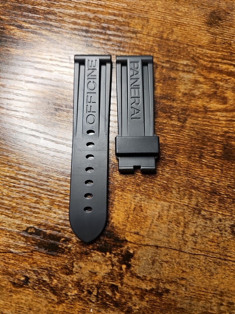 74.PANERAI用 24mm-22mm Panerai Watch 24/22mm Black OEM Caoutchouc Rubber Dive Strap