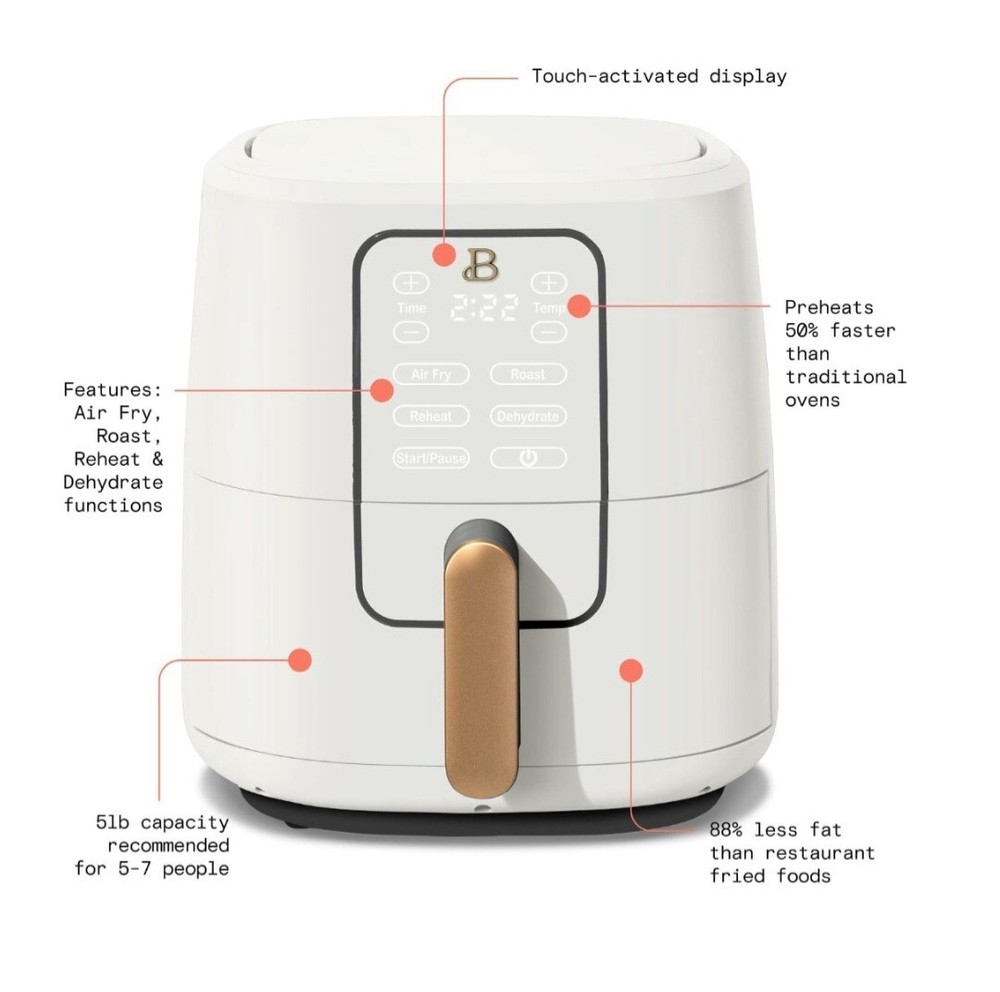 Drew Barrymore White Icing 6-qt Touchscreen Air Fryer