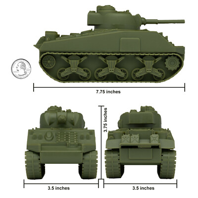 BMC WW2 Sherman M4 Tank Olive Drab Green Military Vehicle for